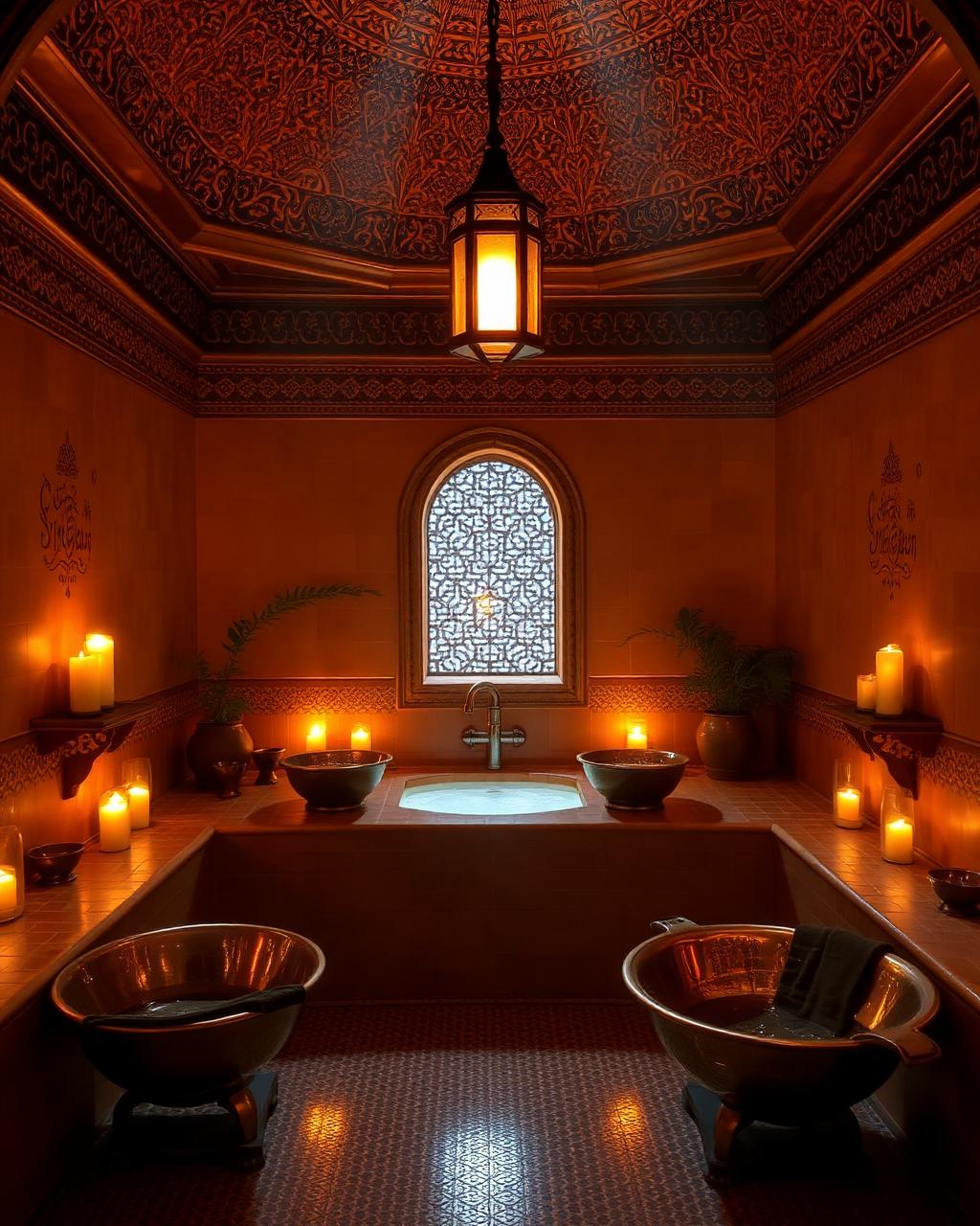 Salle de hammam traditionnel marocain à L'Éclat de Tanger
